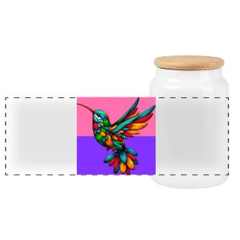 Kolibri - Panorama Keksdose mit Holzdeckel - Weiß - Vorne