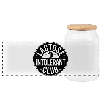 Club des intolérants au lactose - Boîte à biscuits avec couvercle en bois - blanc - Devant