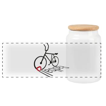 Radball, Cycleball, Hallenradsport, Evolution - Panorama Keksdose mit Holzdeckel - Weiß - Vorne