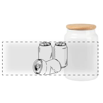 La canette comme motif pour les dictons et les amateurs de bière - Boîte à biscuits avec couvercle en bois - blanc - Devant