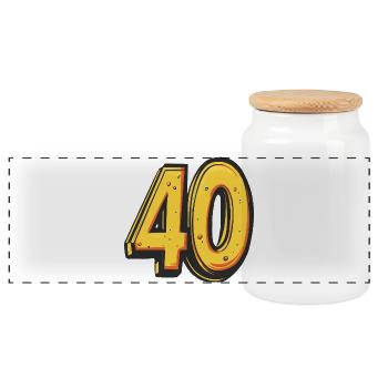 40 Nombre Coloré - Boîte à biscuits avec couvercle en bois - blanc - Devant
