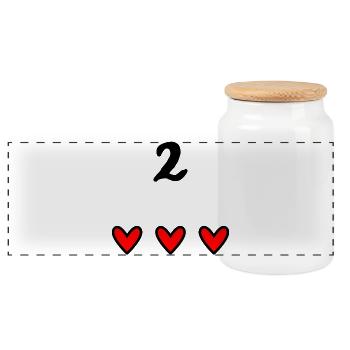 2. 2 YEARS. 2nd ANNIVERSARY. 2 YEAR ANNIVERSARY - Panoramic Cookie Jar with Wooden Lid - white - Front