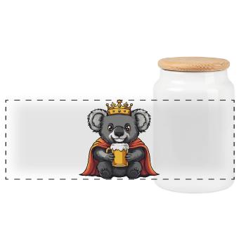 Roi de la Bière Koala - Boîte à biscuits avec couvercle en bois - blanc - Devant