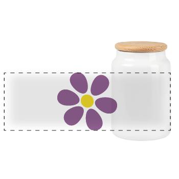 fleur de violette, fleur de violette, fleur de violette - Boîte à biscuits avec couvercle en bois - blanc - Devant
