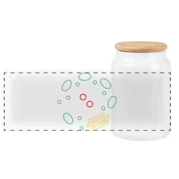 Cell Organelle Biology - Panoramic Cookie Jar with Wooden Lid - white - Front