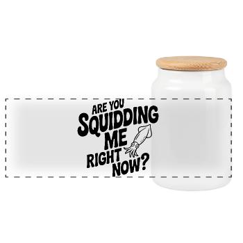 Are You Squidding Me Right Now? - Panoramic Cookie Jar with Wooden Lid - white - Front