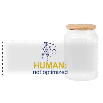 Humain : Non optimisé - Boîte à biscuits avec couvercle en bois - blanc - Devant