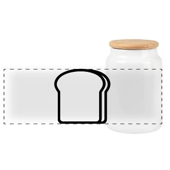 tartine - Boîte à biscuits avec couvercle en bois - blanc - Devant