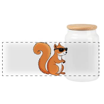 Chic Squirrel Sunglasses - Panoramic Cookie Jar with Wooden Lid - white - Front
