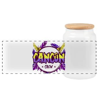 Équipage de Cancun Coloré - Boîte à biscuits avec couvercle en bois - blanc - Devant