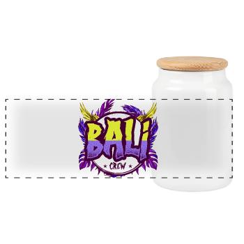 Bali Crew Bunt - Panorama Keksdose mit Holzdeckel - Weiß - Vorne