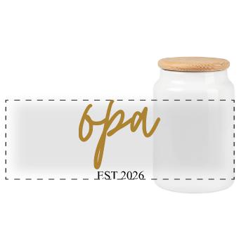 Papy Est 2026 - Boîte à biscuits avec couvercle en bois - blanc - Devant