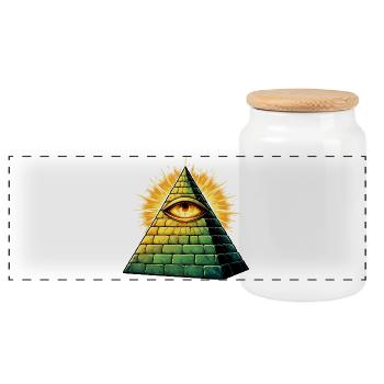 illuminati-pyramide - Panorama Keksdose mit Holzdeckel - Weiß - Vorne