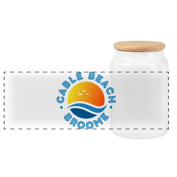 Cable Beach Broome Sunset  - Panoramic Cookie Jar with Wooden Lid - white - Front