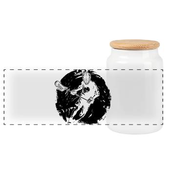Tirage au sort des joueurs de crosse - Boîte à biscuits avec couvercle en bois - blanc - Devant
