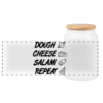 Pâte fromage Salami Répéter - Boîte à biscuits avec couvercle en bois - blanc - Devant