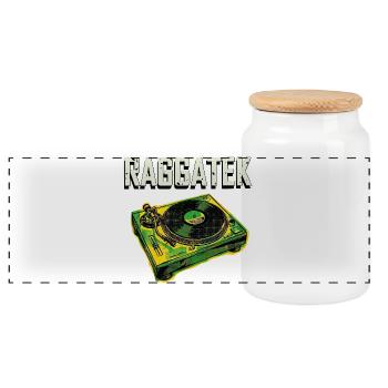 Raggatek Turntable Jamaïque - Boîte à biscuits avec couvercle en bois - blanc - Devant