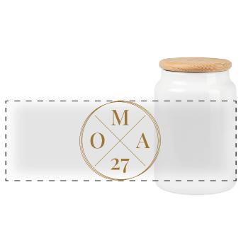 Mamie 27 ans - Boîte à biscuits avec couvercle en bois - blanc - Devant
