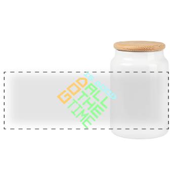 God Is Good All The Time Faith Christian Saying - Panoramic Cookie Jar with Wooden Lid - white - Front