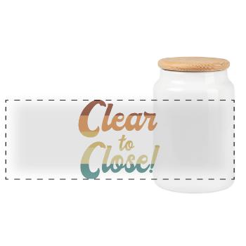 Hypothèque Dette de copropriété - Boîte à biscuits avec couvercle en bois - blanc - Devant