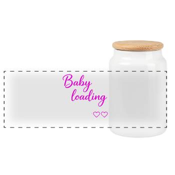 Chargement de bébé - Boîte à biscuits avec couvercle en bois - blanc - Devant