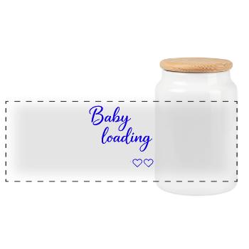 Baby loading - Panorama Keksdose mit Holzdeckel - Weiß - Vorne