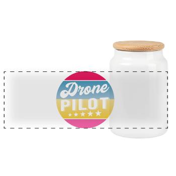 Pilote de drone Insigne de gradient de pilote Drohnenpilot - Boîte à biscuits avec couvercle en bois - blanc - Devant
