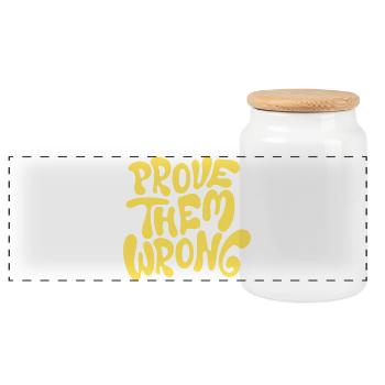 Prove Them Wrong Bold Motivational Quote - Panorama Keksdose mit Holzdeckel - Weiß - Vorne