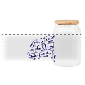 Tax The Rich - Panoramic Cookie Jar with Wooden Lid - white - Front