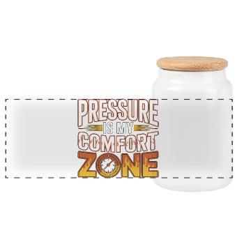 La pression de l’ingénieur incendie est mon opérateur de pompe de confort - Boîte à biscuits avec couvercle en bois - blanc - Devant