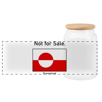 Non à vendre - Drapeau du drapeau du Groenland de Grönland - Boîte à biscuits avec couvercle en bois - blanc - Devant
