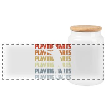 Play Darts Vintage Look - Boîte à biscuits avec couvercle en bois - blanc - Devant