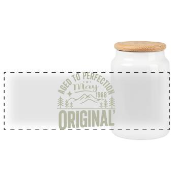 May 1968 – Legend of the Peaks and Mountains - Panoramic Cookie Jar with Wooden Lid - white - Front