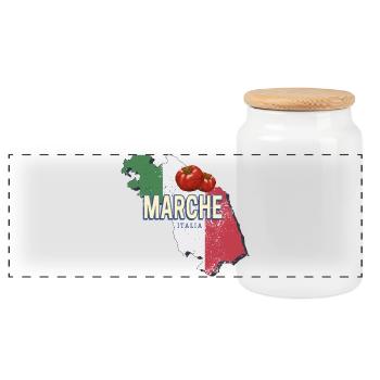 Marche Italien Region Landkarte Vintage Souvenir - Panorama Keksdose mit Holzdeckel - Weiß - Vorne