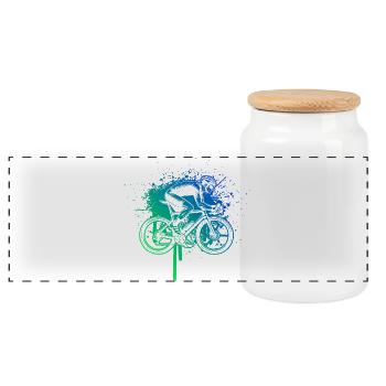 Gift idea for a road bike with road bike - Panoramic Cookie Jar with Wooden Lid - white - Front