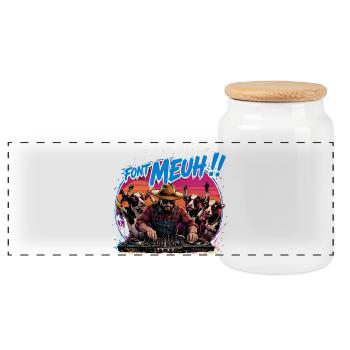 Mes collègues font meuh humour éleveur de vaches - Boîte à biscuits avec couvercle en bois - blanc - Devant