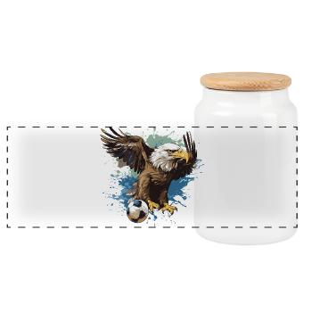 Adler Football Team - Panoramic Cookie Jar with Wooden Lid - white - Front