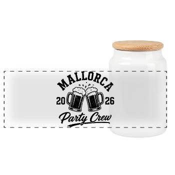 Équipe de fête de Majorque 2026 Bière Bière Bière - Boîte à biscuits avec couvercle en bois - blanc - Devant