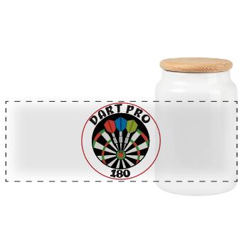 Dart Pro, 180 points precision throw - Panoramic Cookie Jar with Wooden Lid - white - Front
