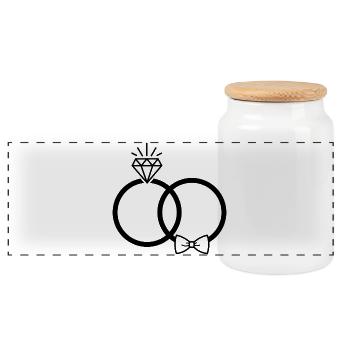 Alliances - Boîte à biscuits avec couvercle en bois - blanc - Devant