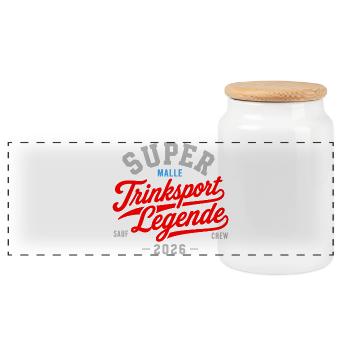 Malle 2026 Trinksport Legende Sauf Crew Malle 2026 - Panoramic Cookie Jar with Wooden Lid - white - Front