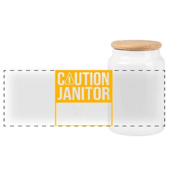 caretaker - Panoramic Cookie Jar with Wooden Lid - white - Front