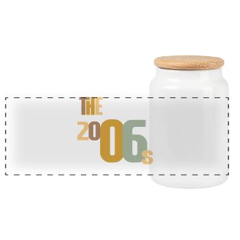 Vintage Year 2006 Birthday 20 Years Gift Idea - Panoramic Cookie Jar with Wooden Lid - white - Front