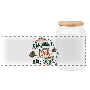 Randonnée: l’air et les pauses - Boîte à biscuits avec couvercle en bois - blanc - Devant