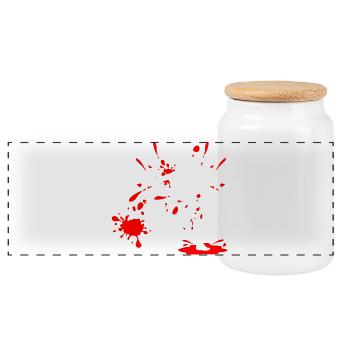 Mud Run Woman – Custom Splash Runner - Panoramic Cookie Jar with Wooden Lid - white - Front
