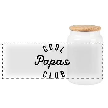 Cool Papas Club - Panoramic Cookie Jar with Wooden Lid - white - Front