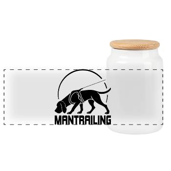 Bloodhound Mantrailing Hundesport Hunde Wilsigns - Panorama Keksdose mit Holzdeckel - Weiß - Vorne