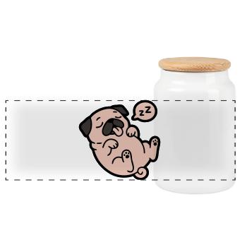 Le Carlin Loafer Endormi - Boîte à biscuits avec couvercle en bois - blanc - Devant