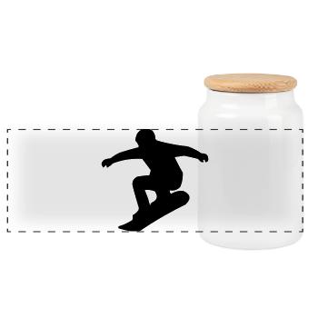 snowboarder - Panorama Keksdose mit Holzdeckel - Weiß - Vorne
