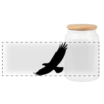 Faucon en vol - Boîte à biscuits avec couvercle en bois - blanc - Devant